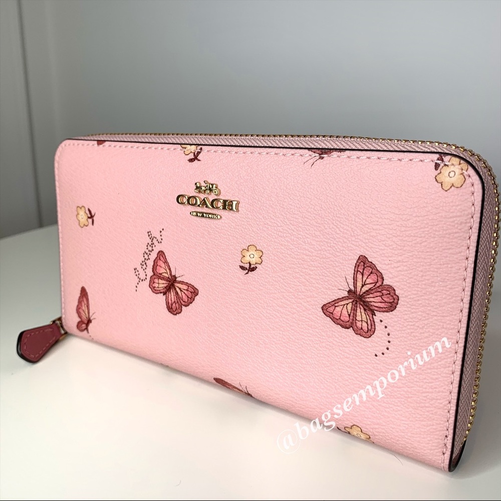 Coach Butterfly Large Accordion Zip Wallet - Picture 10 of 11